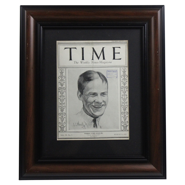 Bobby Jones ‘Cover Only’ 1925 TIME Magazine - Aug. 31 - Wood Framed & Matted