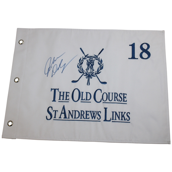 John Daly Signed The Old Course St. Andrews Links Embroidered Flag JSA ALOA