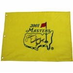 Big 3 Palmer, Nicklaus & Player Signed 2001 Masters Embroidered Flag JSA ALOA