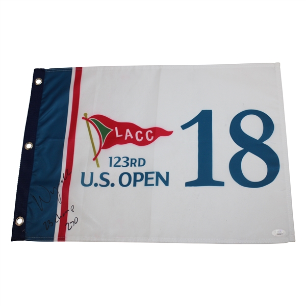 Wyndham Clark Signed 2023 US Open at Los Angeles Country Club Flag JSA ALOA
