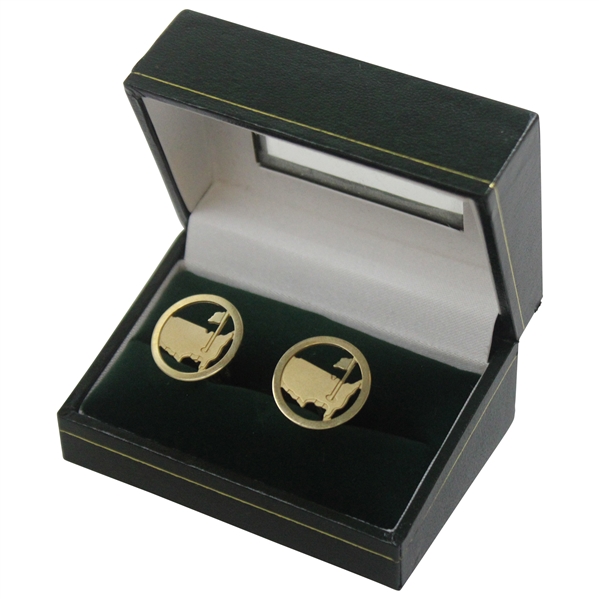14k Gold Masters Tournament Logo Cufflinks w/Box