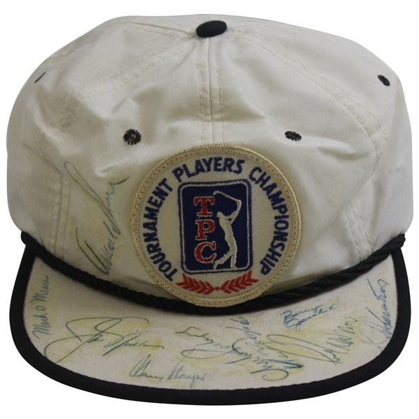 Big Three, Seve, Trevino & more Signed Vintage TPC Patch Rope Hat JSA ALOA 
