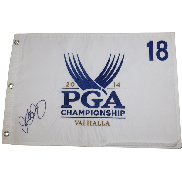 Rory McIlroy Signed 2014 PGA at Valhalla Embroidered White Flag JSA ALOA