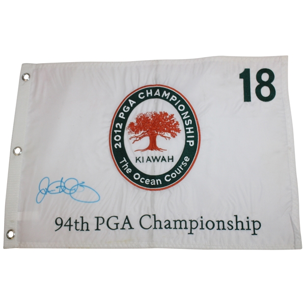 Rory McIlroy Signed 2012 PGA at Kiawah Ocean Course Embroidered White Flag JSA ALOA
