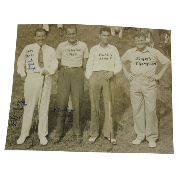1935 Sam Parks, Jimmy Thompson, Bobby Grant + Rockledge Country Club Wire Photo