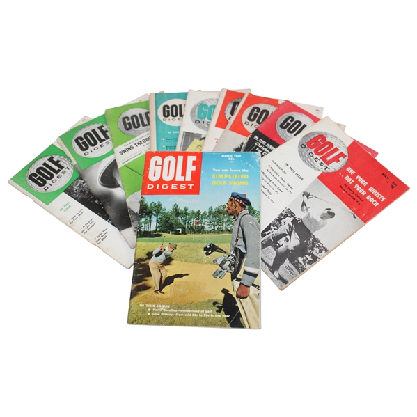 10 Golf Digest Magazines 1953-61