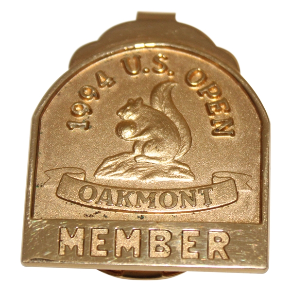 1994 U.S. Open Oakmont Country Club Members Badge Money Clip - Arnold Palmer’s Last