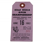 1962 US Open at Oakmont Country Club Season Grounds Ticket #572