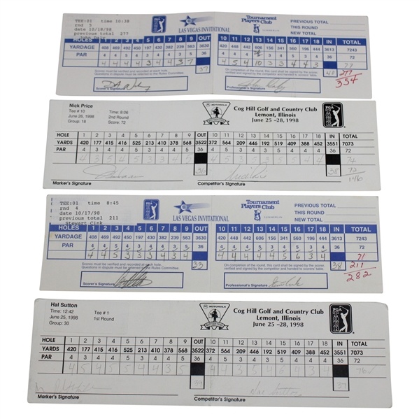Mickelson, Daly, Cink & Five (5) others Signed 1998 Las Vegas Inv. & 1998 Western Open Official Scorecards