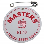 1964 Masters Tournament SERIES Badge #6170 - Arnold Palmer Win