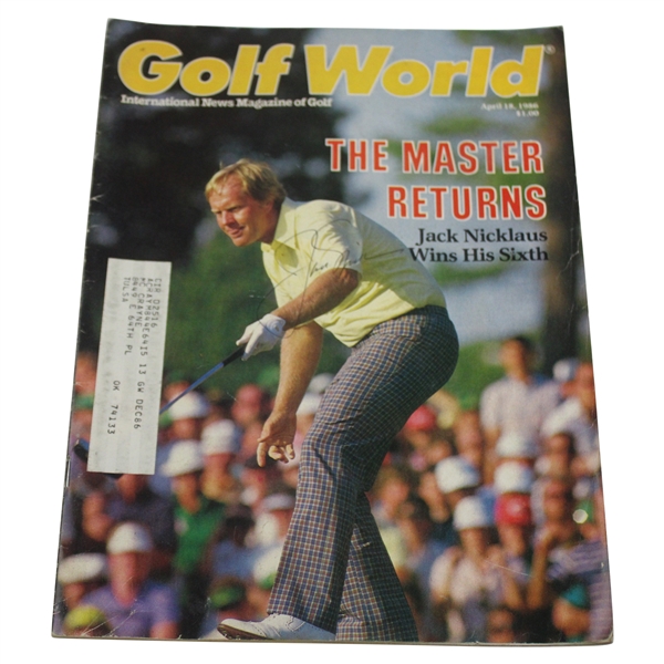 Jack Nicklaus Signed 1986 Golf World The Master Returns - April 18th JSA ALOA