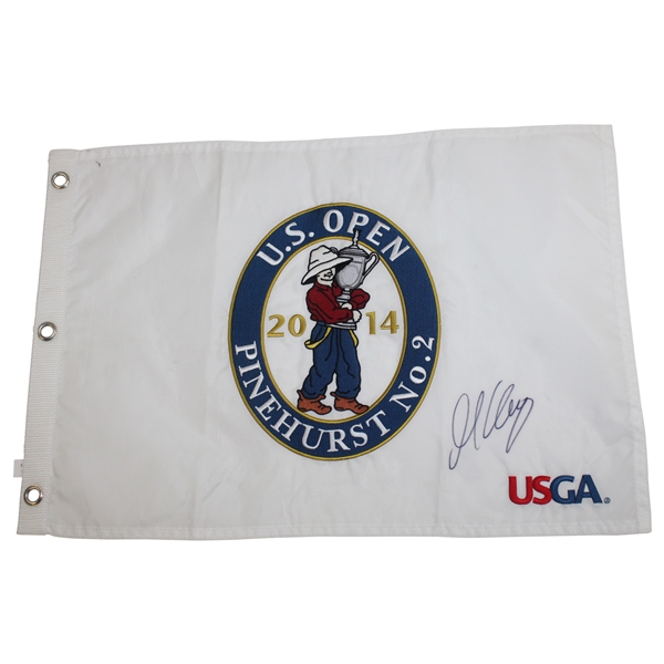 Martin Kaymer Signed 2014 US Open at Pinehurst Embroidered White Flag JSA ALOA