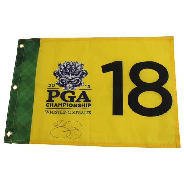 Jason Day Signed 2015 PGA at Whistling Straights Yellow Screen Flag JSA ALOA