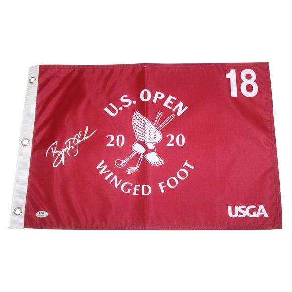 Bryson Dechambeau Signed 2020 US Open at Winged Foot Red Screen Flag PSA #AL68165