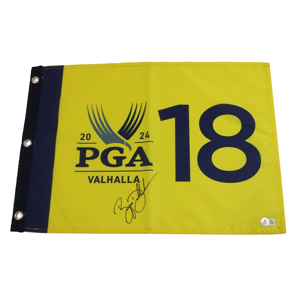 Bryson Dechambeau Signed 2024 PGA at Valhalla Embroidered Flag Beckett #BM64125
