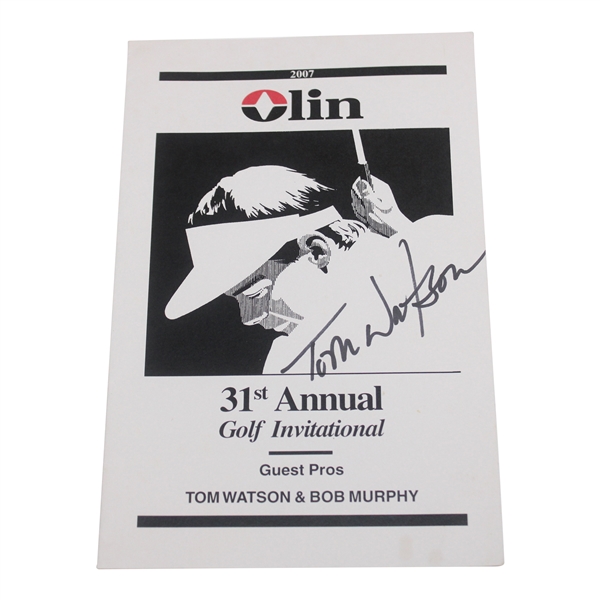 Tom Watson Signed 2007 Olin Golf Invitational Pamphlet - Guest Pro JSA ALOA