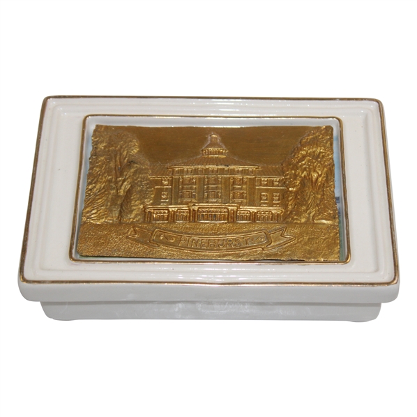 Pinehurst Clubhouse Porcelain Playing Card Box by Artist Bill Waugh