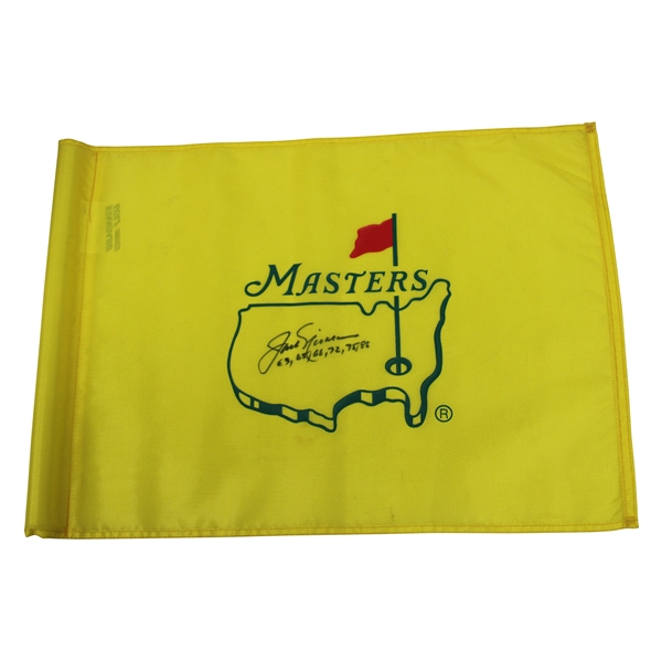 Jack Nicklaus Signed Masters Tournament Flown Flag with Years Won JSA ALOA