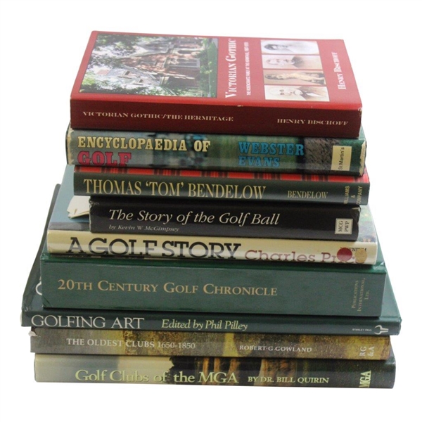Ten (10) Various Golf Books - Bobby Jones at Augusta, MGA, Tom Bendelow & more