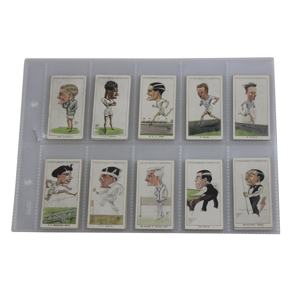 1928 WA AC Churchmans Cigarettes Complete Set of 50 Cards w/Bobby Jones, Hagen, & others