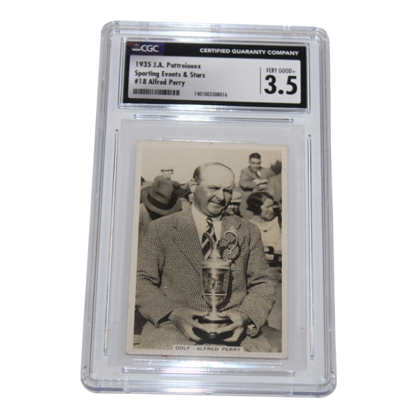 Alfred Perry 1935 J. A. Pattreiouex Sporting  Events & Stars CGC 3.5