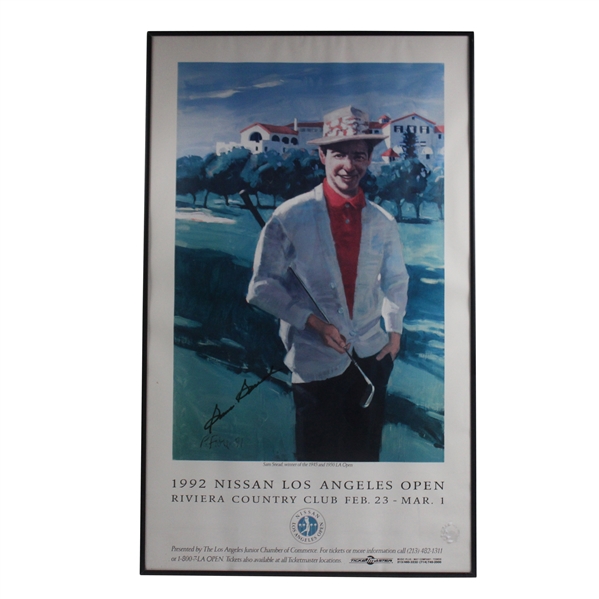 Sam Snead Signed 1992 LA Open Poster - Tiger PGA Debut JSA ALOA