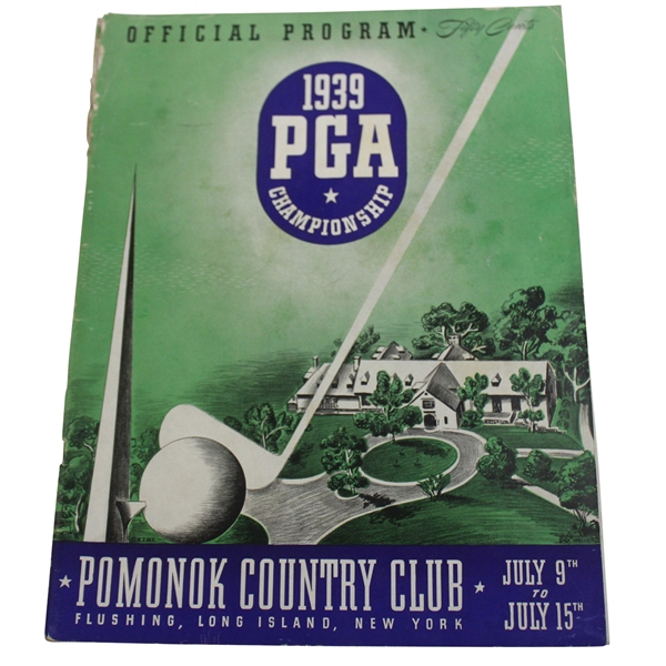 1939 PGA Championship at Pomonok CC Official Program - HG Picard Winner