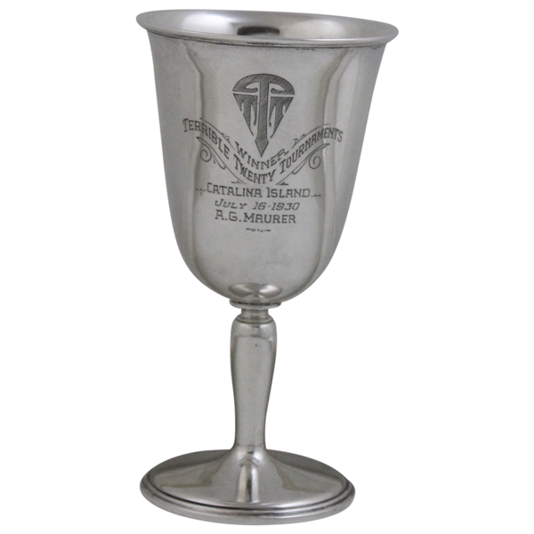 1930 Terrible Twenty Tournaments Winner A.G. Maurer Catalina Island Sterling Silver Trophy