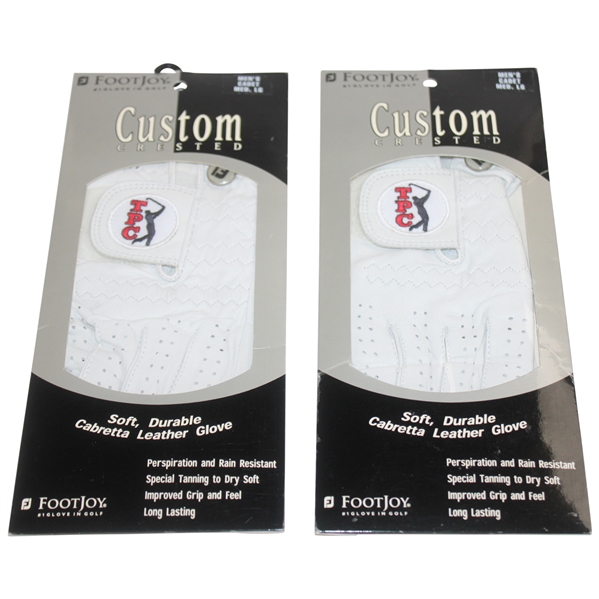 Two (2) FootJoy Custom TPC Sawgrass Logo Gloves in Original Packaging