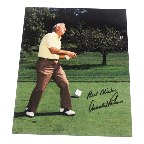 Arnold Palmer Signed Post Swing Follow Through Photo JSA ALOA