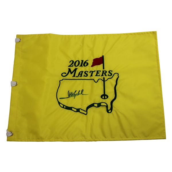 Jose Maria Olazabal Signed 2016 Masters Tournament Embroidered Flag JSA ALOA