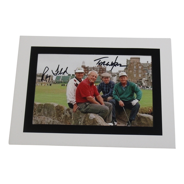 Ray Floyd & Tom Watson Signed Swilken Bridge Photo w/Jack & Arnie JSA ALOA