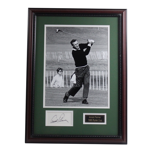 Arnold Palmer Signed Cut w/Post Swing Follow Through 1965 Ryder Cup Photo - Framed JSA ALOA
