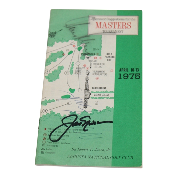 Nicklaus, Player & 1 Other Signed 1975 Masters Tournament Spectator Guide JSA ALOA