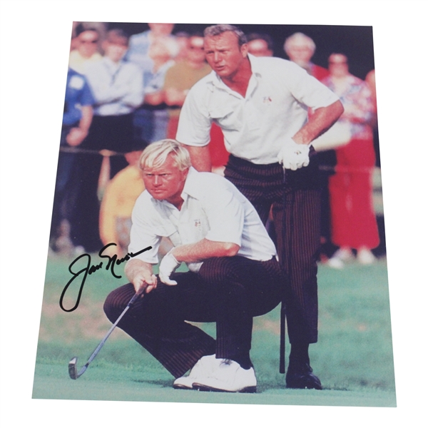 Jack Nicklaus Signed Photo Of Nicklaus & Palmer Reading A Putt At The Ryder Cup JSA ALOA