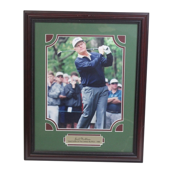 Jack Nicklaus Golfer Of The Century 1988 Framed Photo w/Nameplate