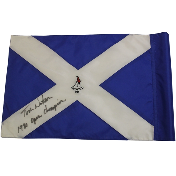 Tom Watson Signed Muirfield Course Flag with 1980 Champion JSA #Y34253