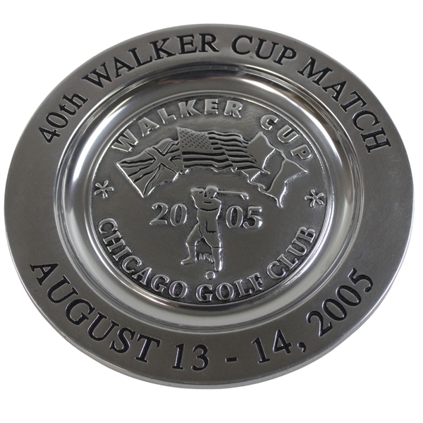 2005 The Walker Cup at Chicago Golf Club Pewter Plate in Original Box