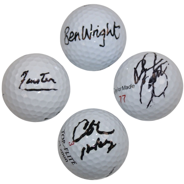 Charles Barkley, Dow Finsterwald, Rickie Fowler & Ben Wright Signed Golf Balls JSA ALOA