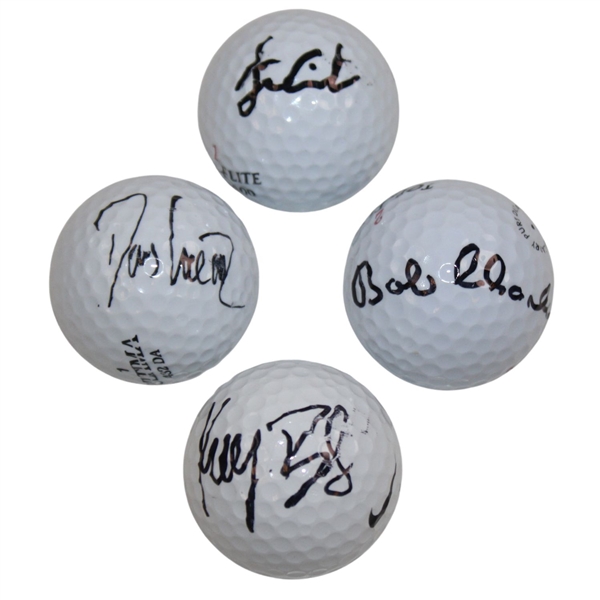 Bob Charles, Stewart Cink, Keegan Bradley & Davis Love III Signed Golf Balls JSA ALOA