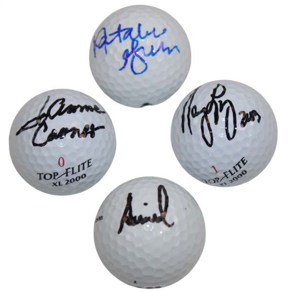 Annika Sorenstam, Natalie Gulbis, Nancy Lopez & Joanne Carner Signed Golf Balls JSA ALOA