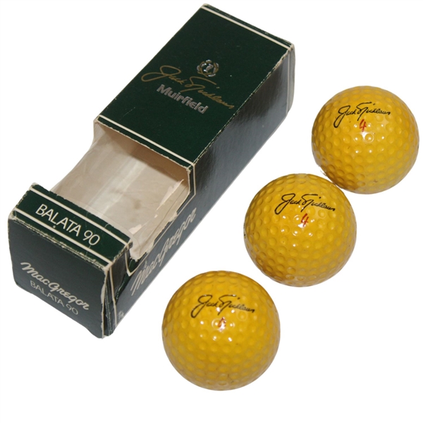 Sleeve of Classic MacGregor Balata-90 Jack Nicklaus Muirfield Golf Balls