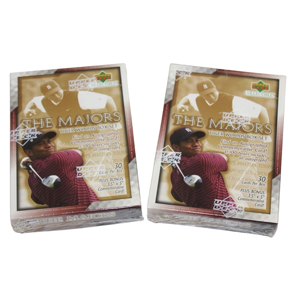 Two (2) Unopened Sets of The Majors Tiger Woods Box Set Golf Cards - 30 Per