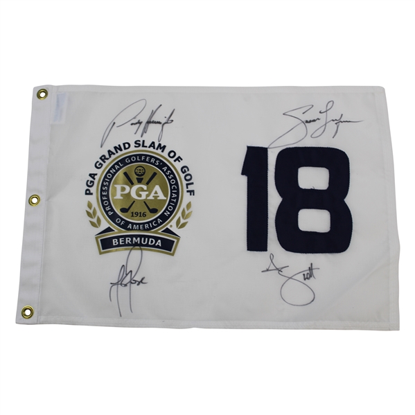 Rose, Harrington, Dufner & Scott Signed PGA Grand Slam of Golf at Bermuda Flag JSA ALOA