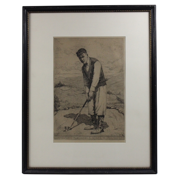 Original Bobby Jones 1930 Grand Slam Etching by William Steene - Framed