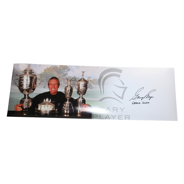 Gary Player Signed Grand Slam Trophy Panoramic Collage w/Grand Slam JSA ALOA