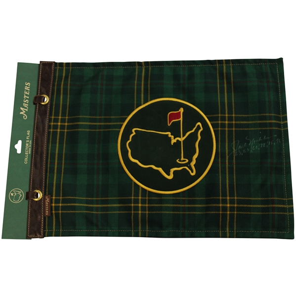 Jack Nicklaus Signed Masters Ltd Ed Tartan Flag with Years won JSA ALOA