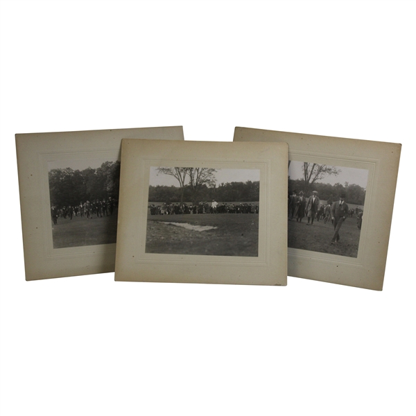 Three (3) 1920 Harry Vardon And Ted Ray Exhibition at Inverness Matted Original Photos