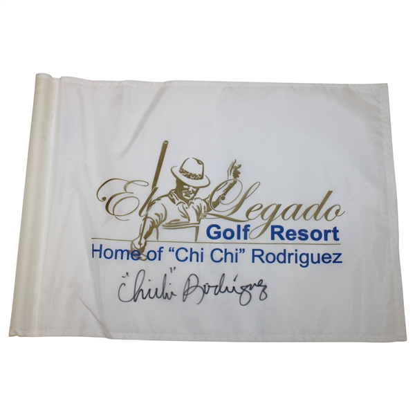Chi Chi Rodriguez Signed El Legado Golf Resort Home Of Chi Chi Flag JSA ALOA
