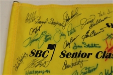 Chi Chi, Trevino, Floyd, Zoeller, Crenshaw & Others Signed SBC Senior Classic Yellow Flag JSA ALOA